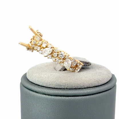 14K Yellow Gold Lab Grown Diamond Engagement Ring Setting 2.91 CTW
