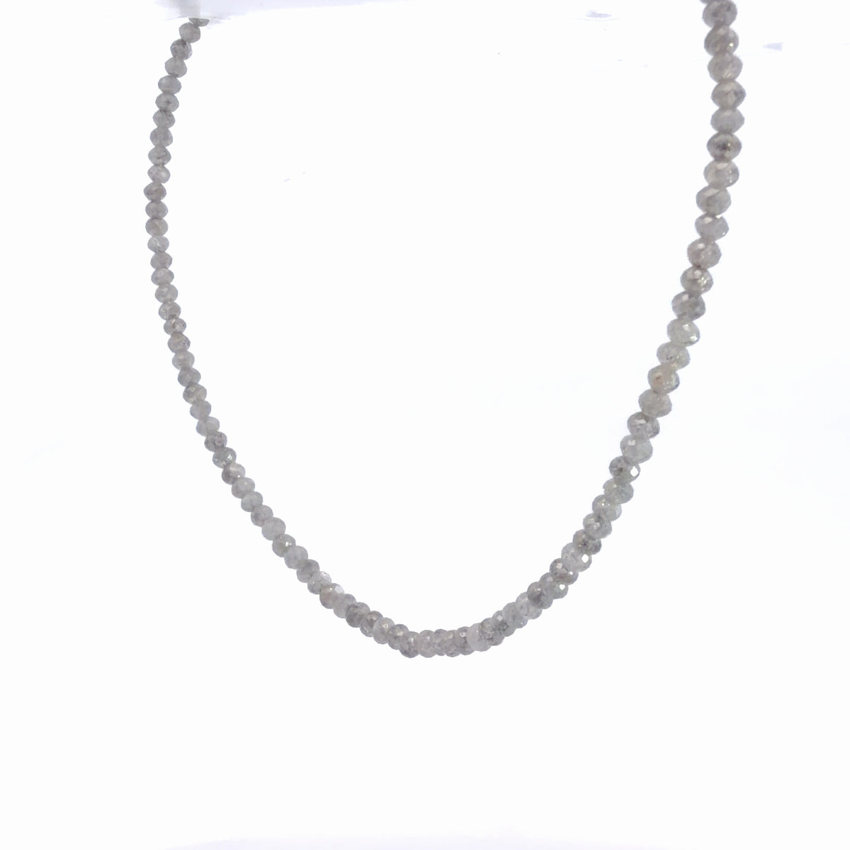14K Yellow Gold Natural Faceted Diamond Beaded Necklace 23.89 CTW Gunmetal