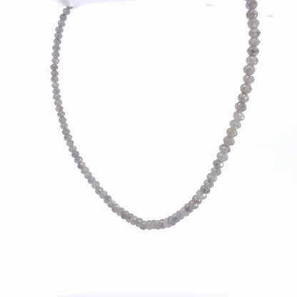 14K Yellow Gold Natural Faceted Diamond Beaded Necklace 23.89 CTW Gunmetal