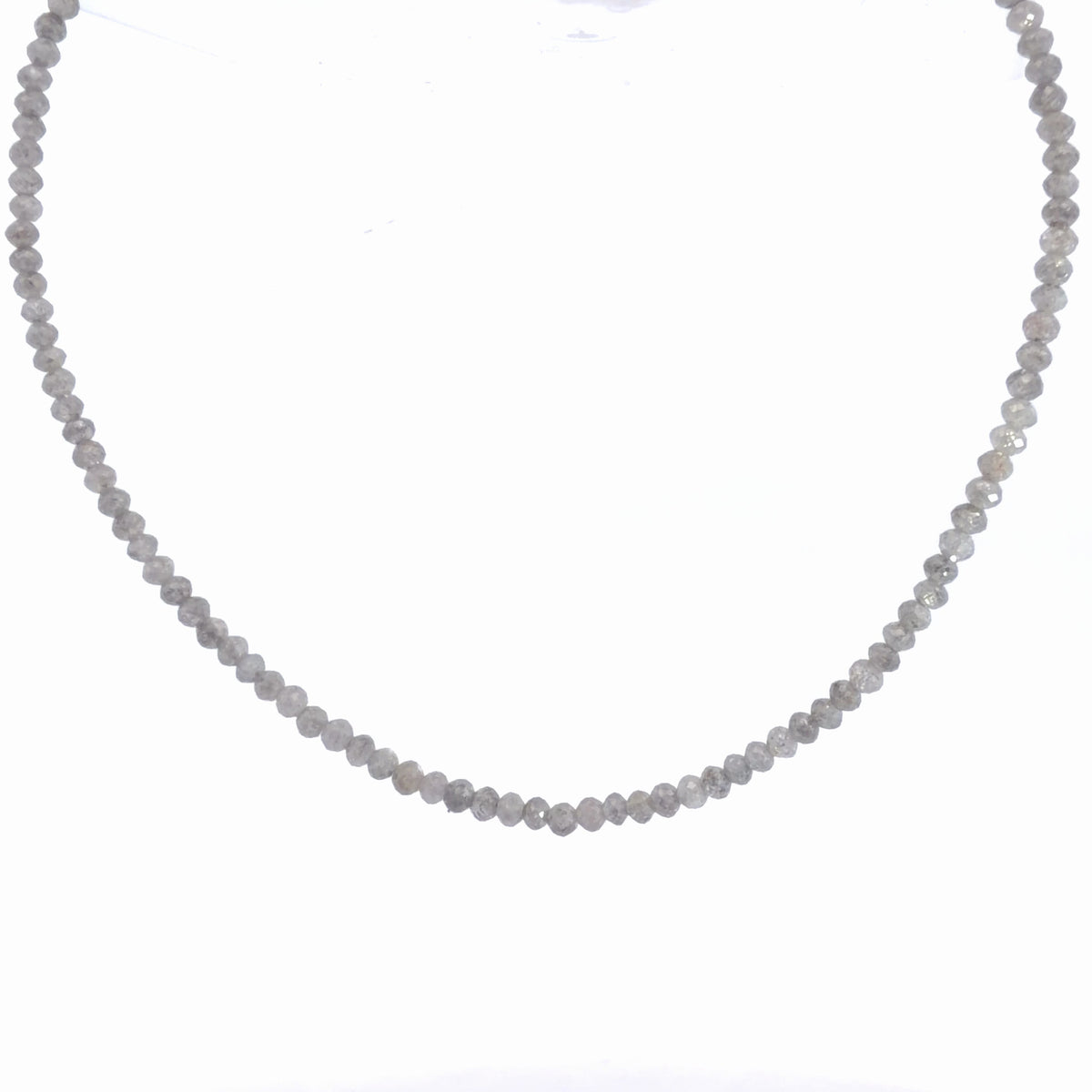 14K Yellow Gold Natural Faceted Diamond Beaded Necklace 23.89 CTW Gunmetal
