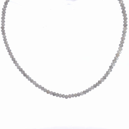 14K Yellow Gold Natural Faceted Diamond Beaded Necklace 23.89 CTW Gunmetal