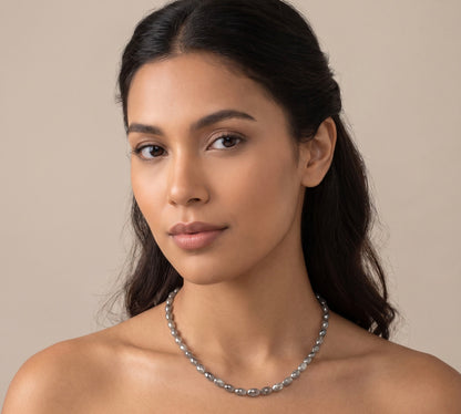 14K Yellow Gold 38.00ctw Gunmetal Gray Natural Diamond Bead Necklace w/ 2" Extension Chain