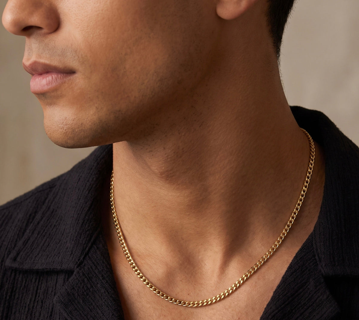 14K Yellow Gold Cuban Link Chain, 2mm Wide, 21in Dainty Minimalist Necklace