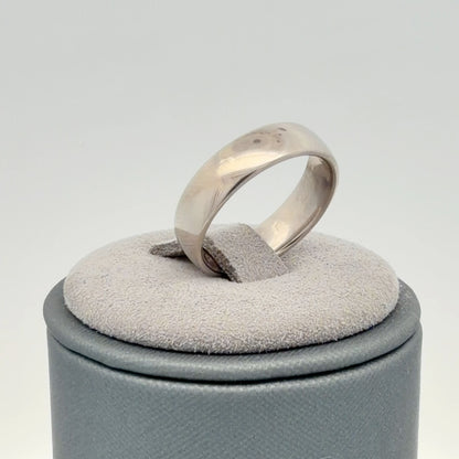 10K White Gold 4.75mm Wide Band Classic Polished Plain Wedding Band Size 5