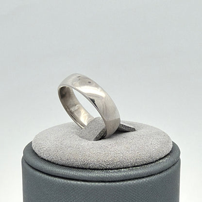 10K White Gold 4.75mm Wide Band Classic Polished Plain Wedding Band Size 5