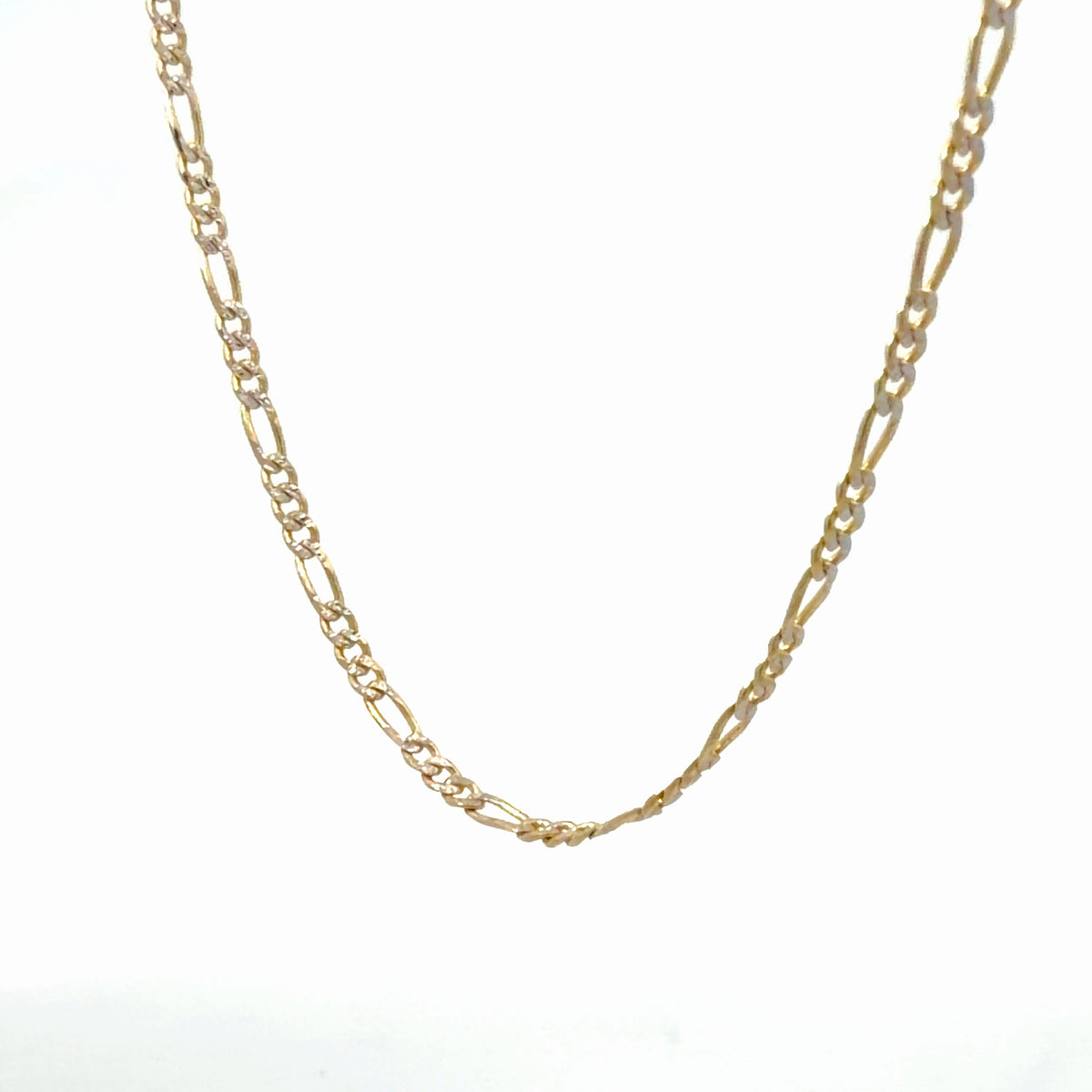 14K White-and-Yellow Gold Figaro Chain, 20 Inch Length Two-Tone Necklace