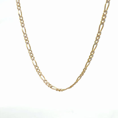 14K White-and-Yellow Gold Figaro Chain, 20 Inch Length Two-Tone Necklace