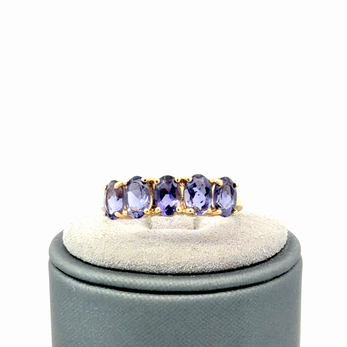 10K Yellow Gold Iolite Gemstone Ring 1.95 CTW Size 9 Classic Fine Jewelry