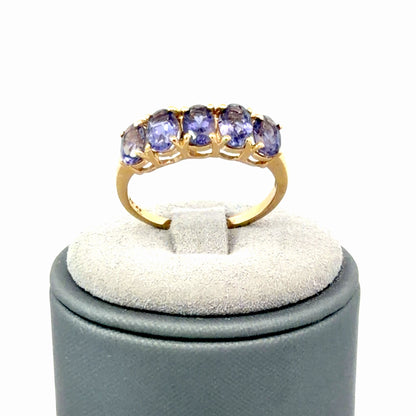 10K Yellow Gold Iolite Gemstone Ring 1.95 CTW Size 9 Classic Fine Jewelry