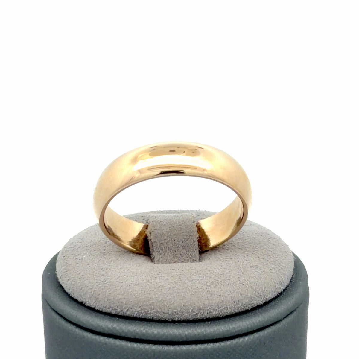 14K Yellow Gold 5.6mm Wide Wedding Band, Classic Polished Domed, Size 10