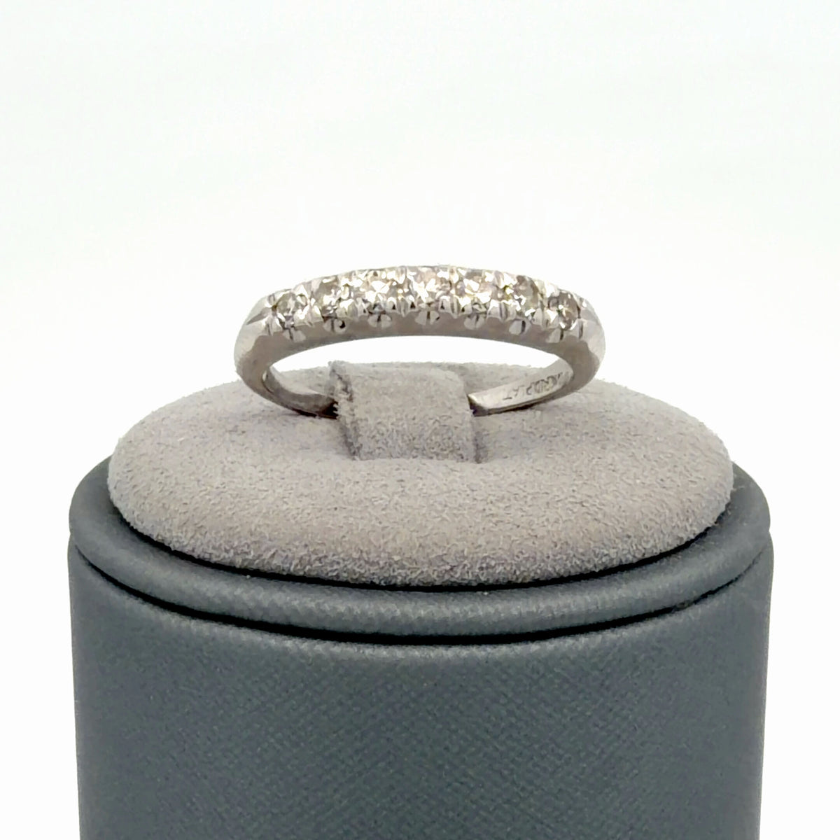 Platinum Vintage Style Diamond Band, 0.48 CTW Round-Cut Diamond Band Size 7