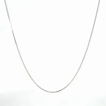 14K White Gold Chain Necklace, 20-Inch Dainty Minimalist Everyday Chain