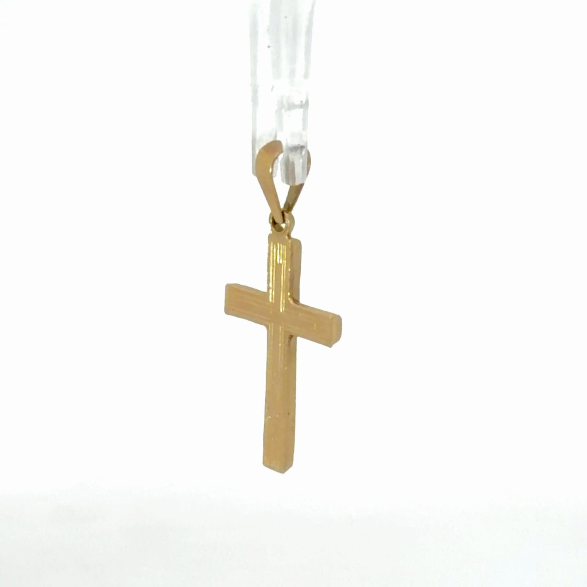 14K Yellow Gold Cross Pendant / Charm Classic Polished Religious Design
