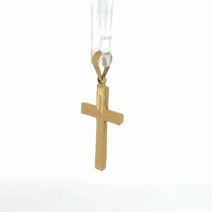 14K Yellow Gold Cross Pendant / Charm Classic Polished Religious Design