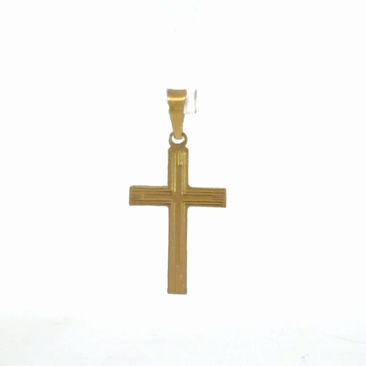 14K Yellow Gold Cross Pendant / Charm Classic Polished Religious Design