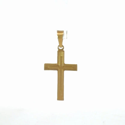 14K Yellow Gold Cross Pendant / Charm Classic Polished Religious Design