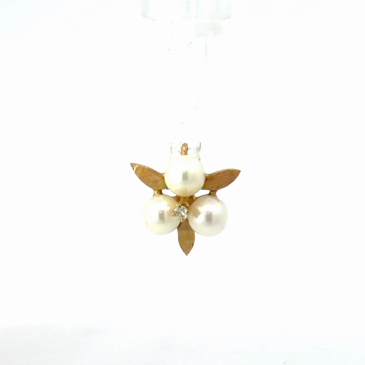 14K Yellow Gold Pearl & Diamond Pendant, 0.04 CTW Dainty Round Pearl Drop