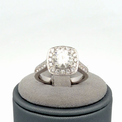 14K White Gold Diamond Engagement Ring 1.09 CTW Center Diamond Size 6.5