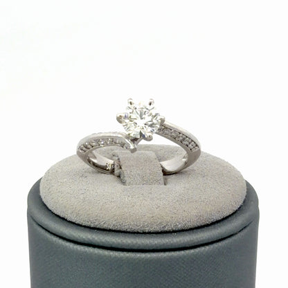 14K White Gold Lab Grown Diamond Engagement Ring, Center 0.70 CTW, Size 6