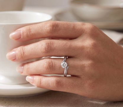 14K White Gold Lab Grown Diamond Engagement Ring, Center 0.70 CTW, Size 6