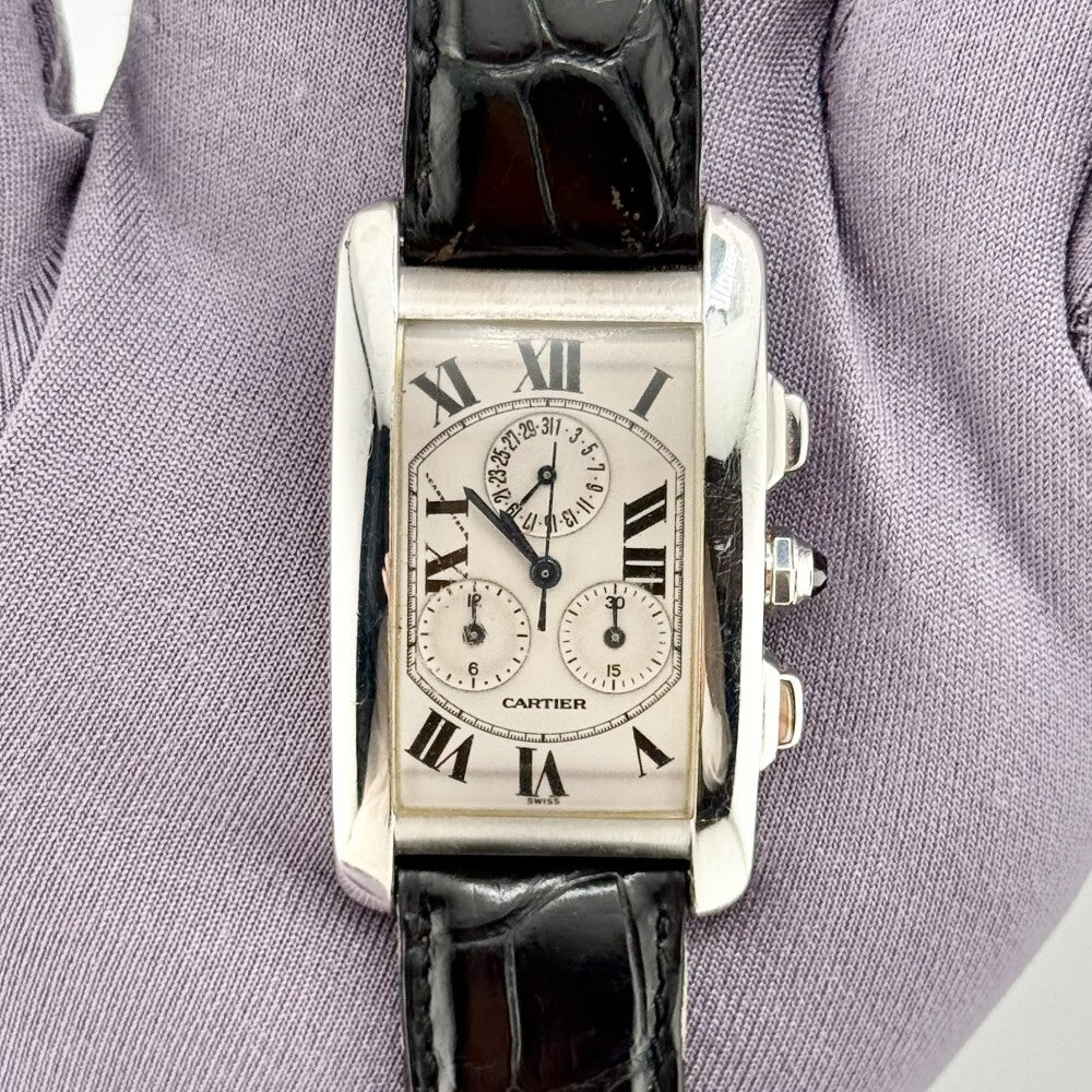 Cartier Tank Americaine Chronoflex 2312 White Gold
