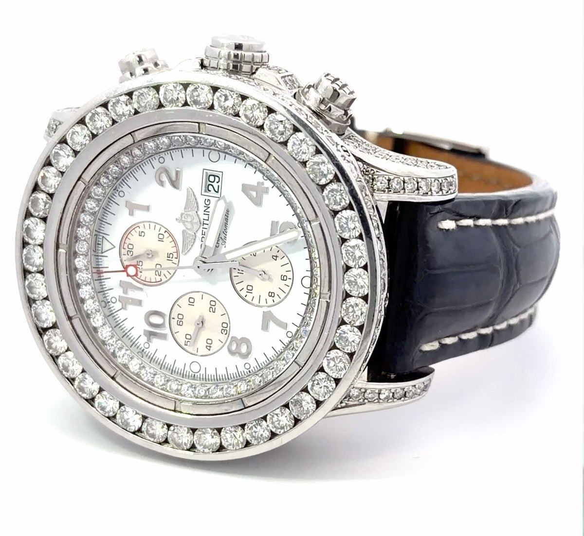 Mens Breitling Super Avenger Chronograph Diamond Watch