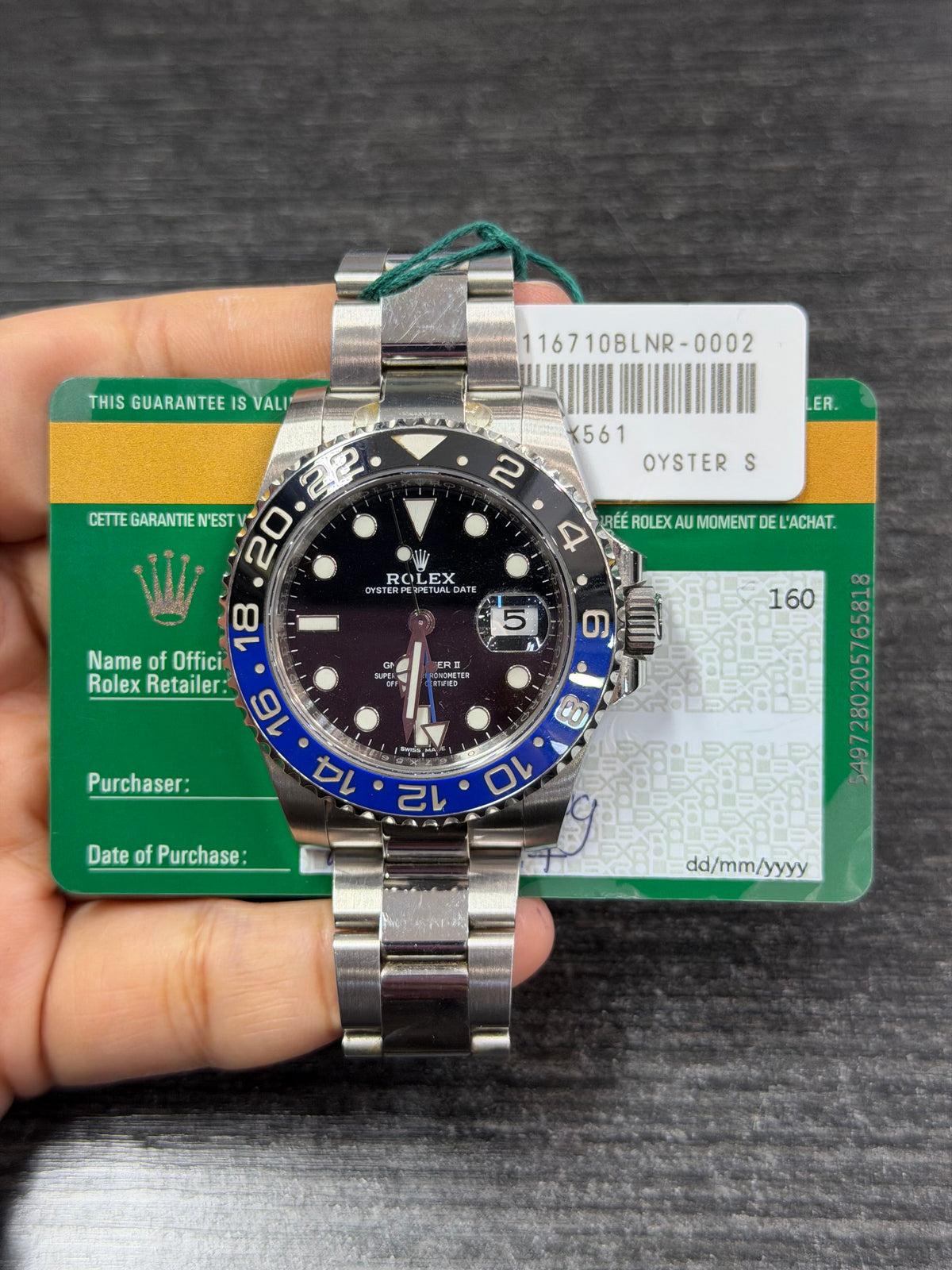 Rolex Gmt-Master Ii 'Batman' Stainless Steel Watch