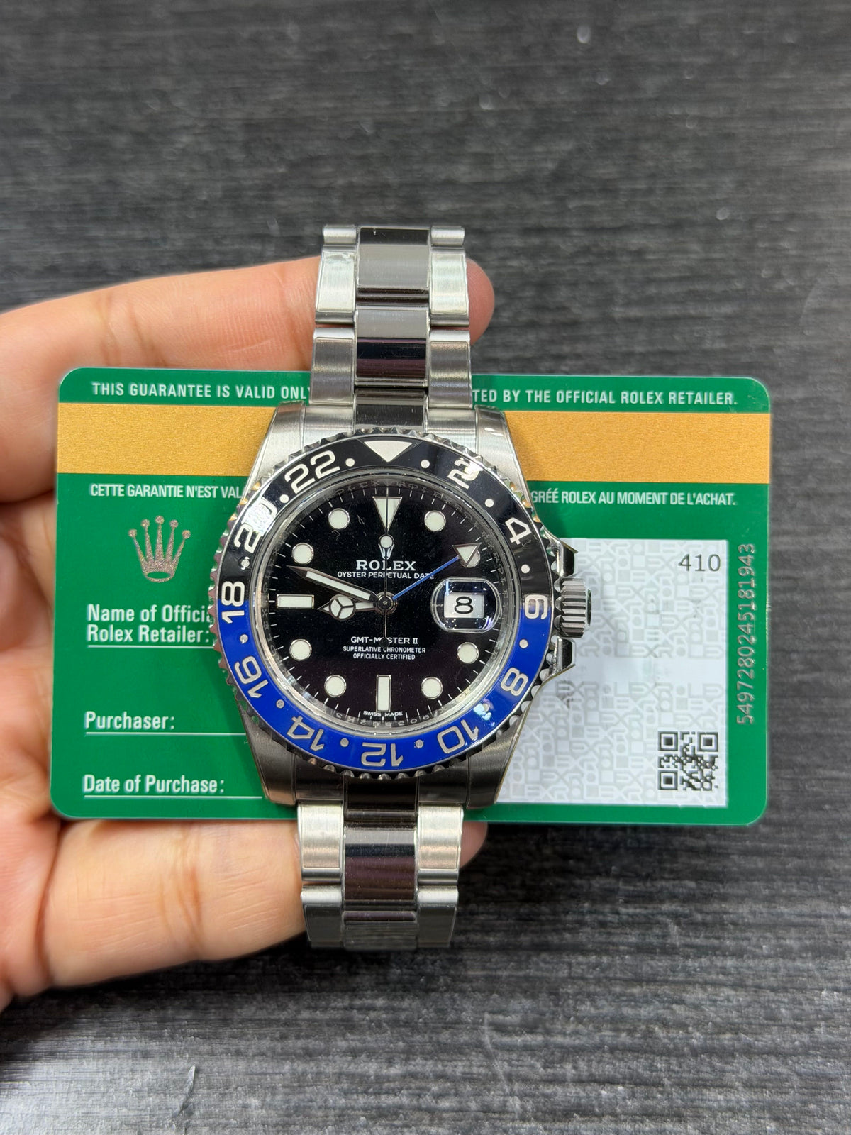 Rolex Gmt-Master Ii 'Batman' Stainless Steel Watch