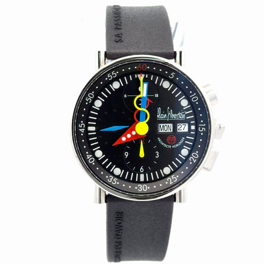 Rare Mens Alain Silberstein Krono Bauhaus Factory Diamond Watch