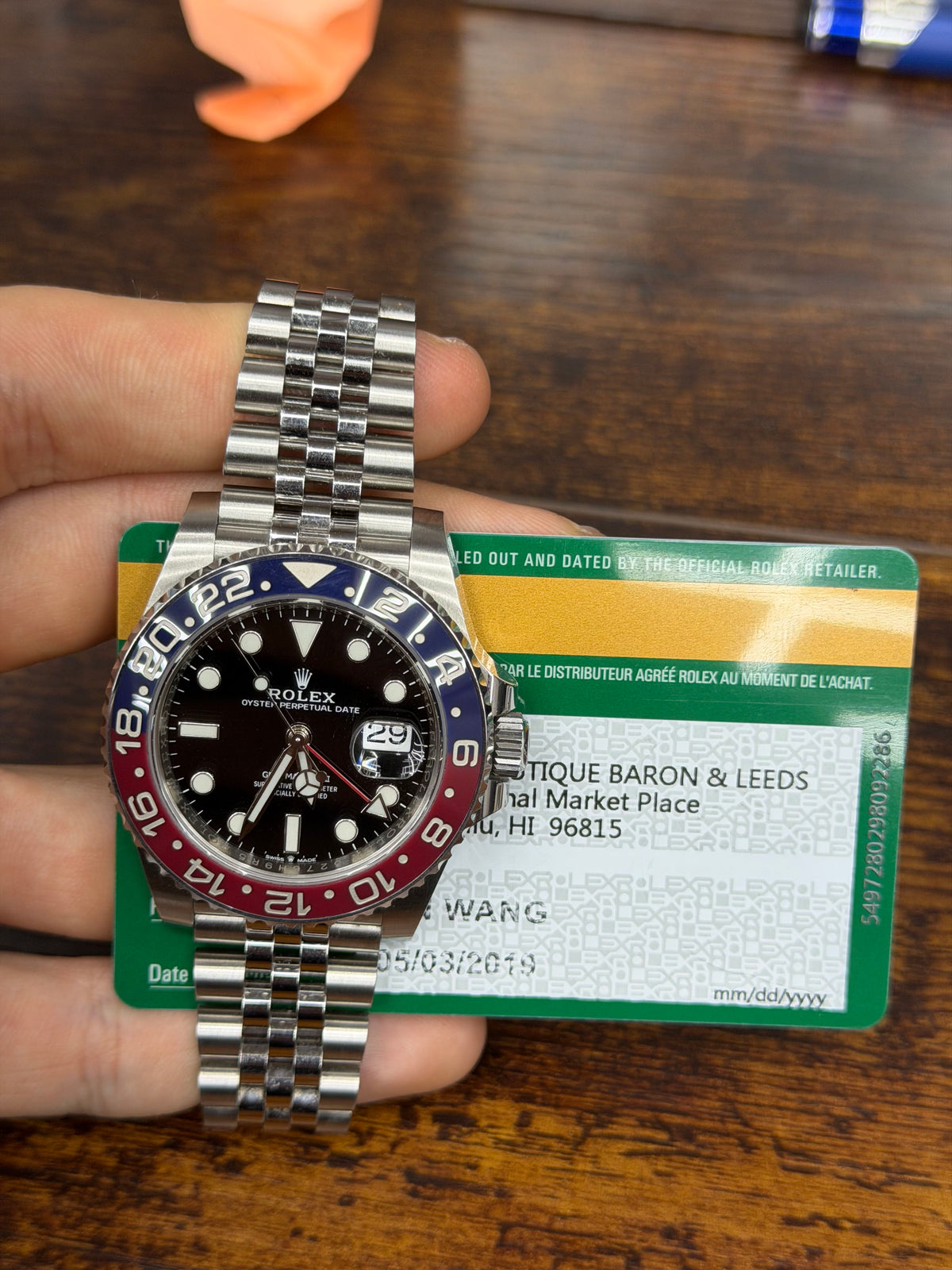 Rolex Gmt-Master Ii Pepsi Stainless Steel Watch