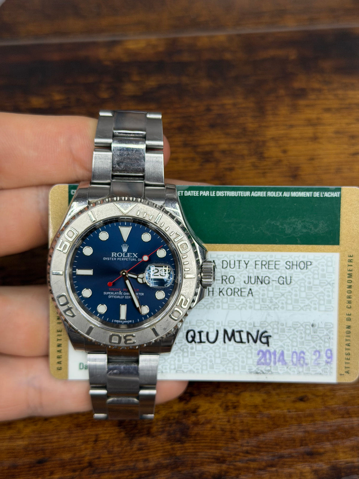 Rolex Yacht Master Stainless Steel & Platinum Watch