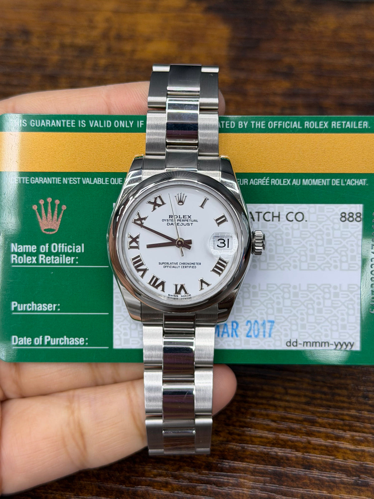 Rolex Datejust 31 Stainless Steel Watch