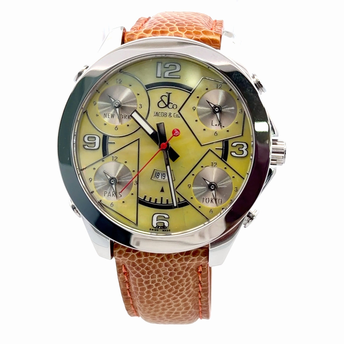 Mens Jacob & Co. Five Time Zone JC Diamond Watch