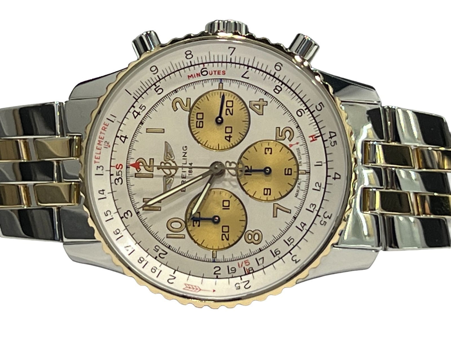 Mens Breitling Navitimer 18K Gold Chronograph Automatic Watch