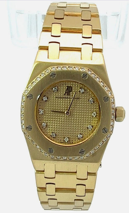 Womens Audemars Piguet Royal Oak Lady 18K Gold Diamonds
