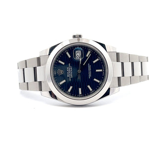 New Mens Rolex Datejust 41 Stainless Steel Automatic 126300 Rare Wave Dial 2023