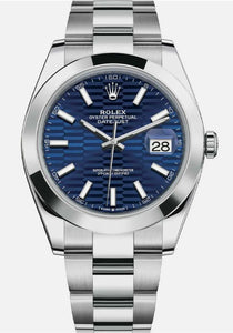 New Mens Rolex Datejust 41 Stainless Steel Automatic 126300 Rare Wave Dial 2023