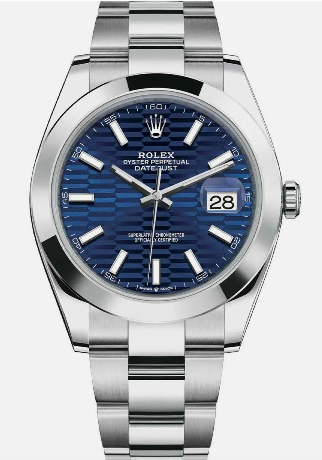 New Mens Rolex Datejust 41 Stainless Steel Automatic 126300 Rare Wave Dial 2023