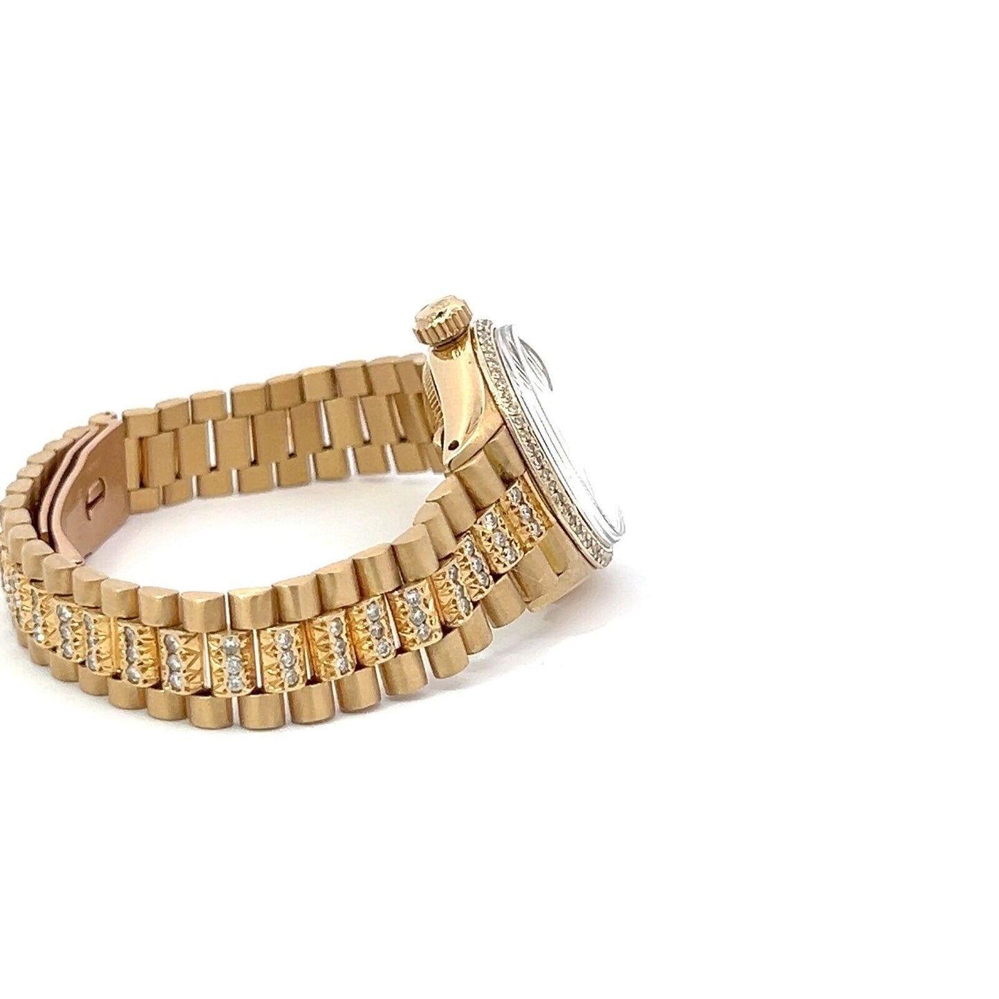 Womens Rolex Datejust President 18K Yellow Gold Diamonds