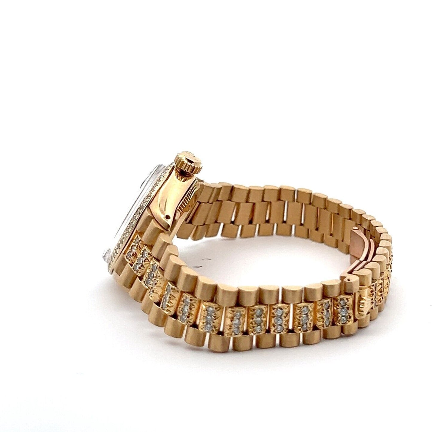 Womens Rolex Datejust President 18K Yellow Gold Diamonds