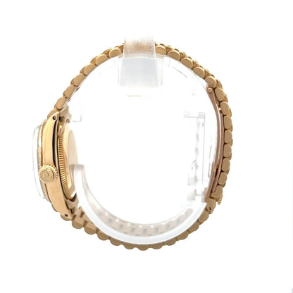 Womens Rolex Datejust President 18K Yellow Gold Diamonds