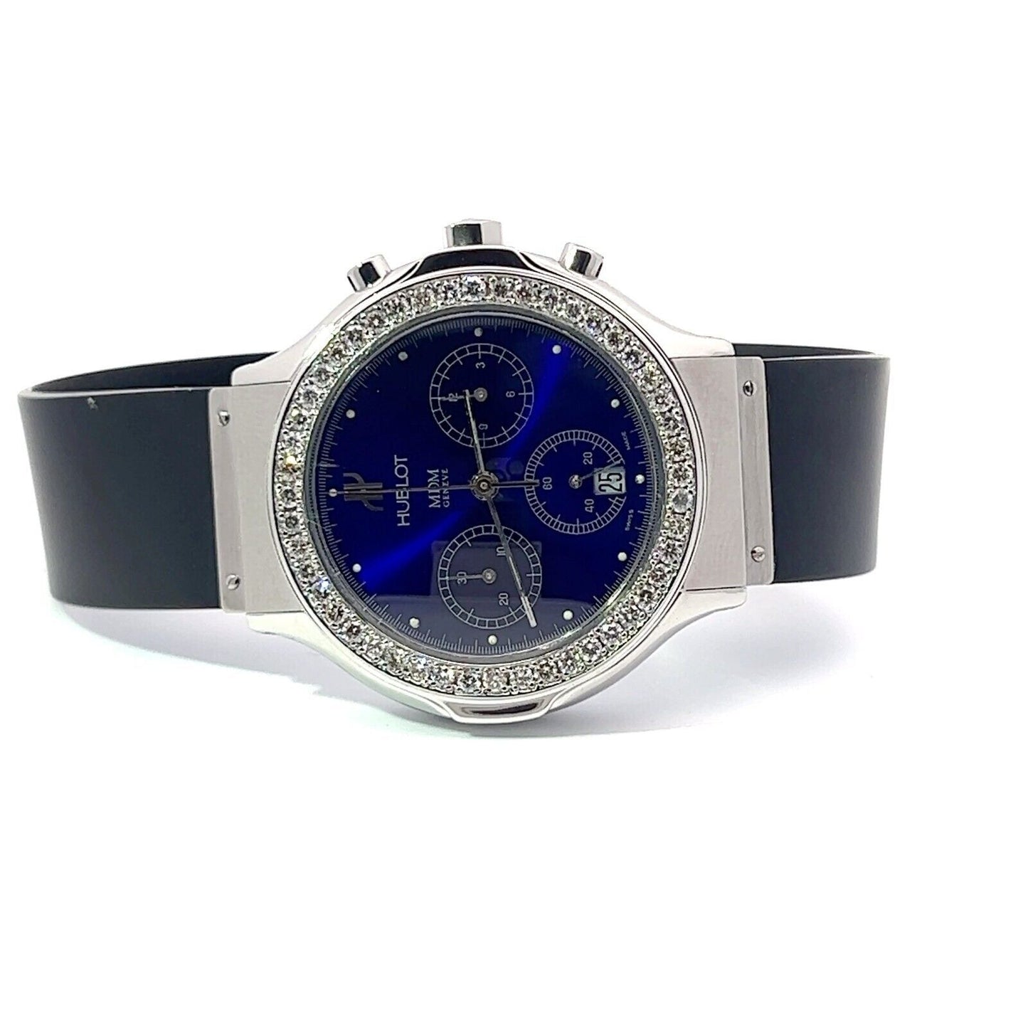 Mens Hublot Bang MDM Stainless Steel Chronograph Diamonds