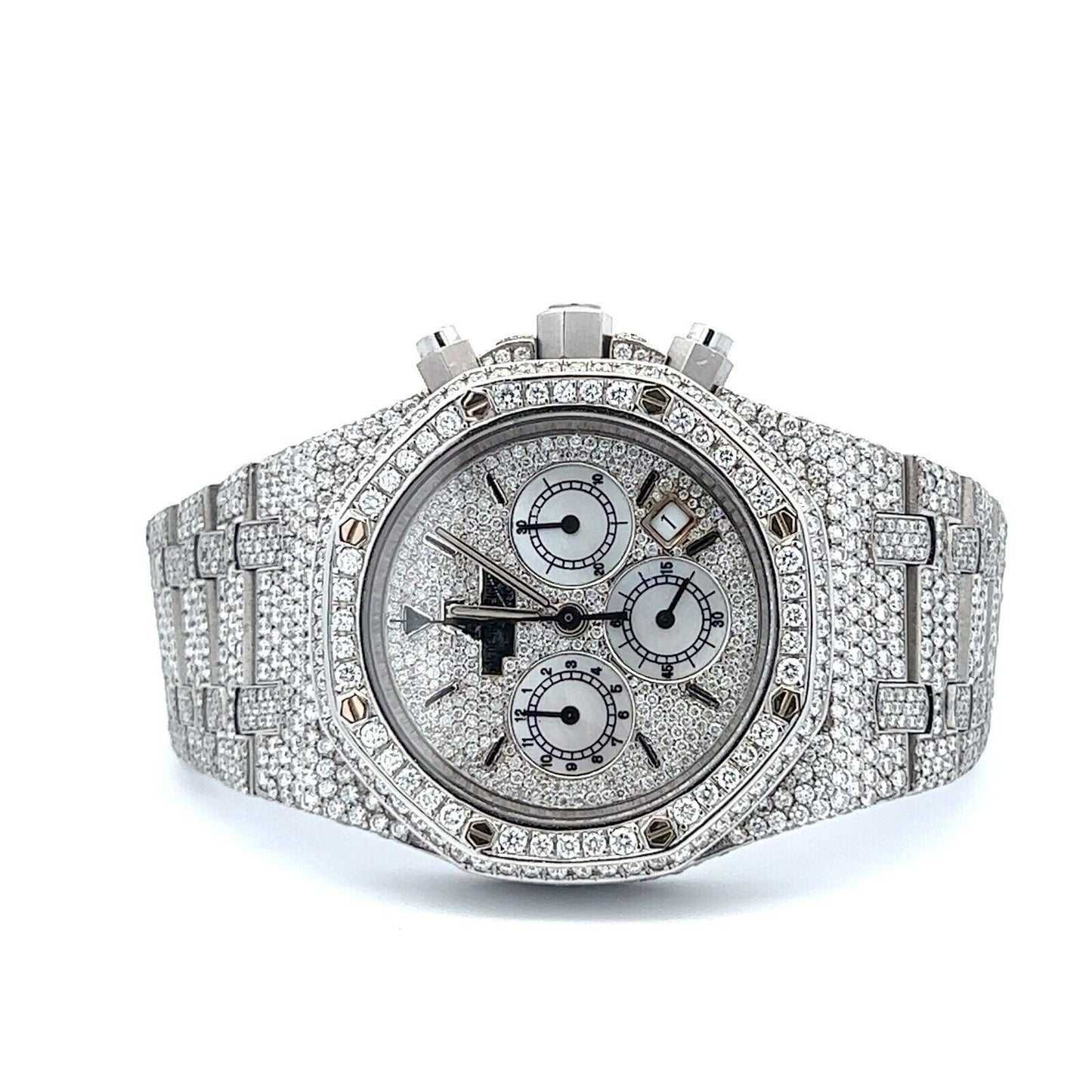 Mens Audemars Piguet Royal Oak Chrono Diamonds - FREE WORLD SHIP - JEWELRY STORE