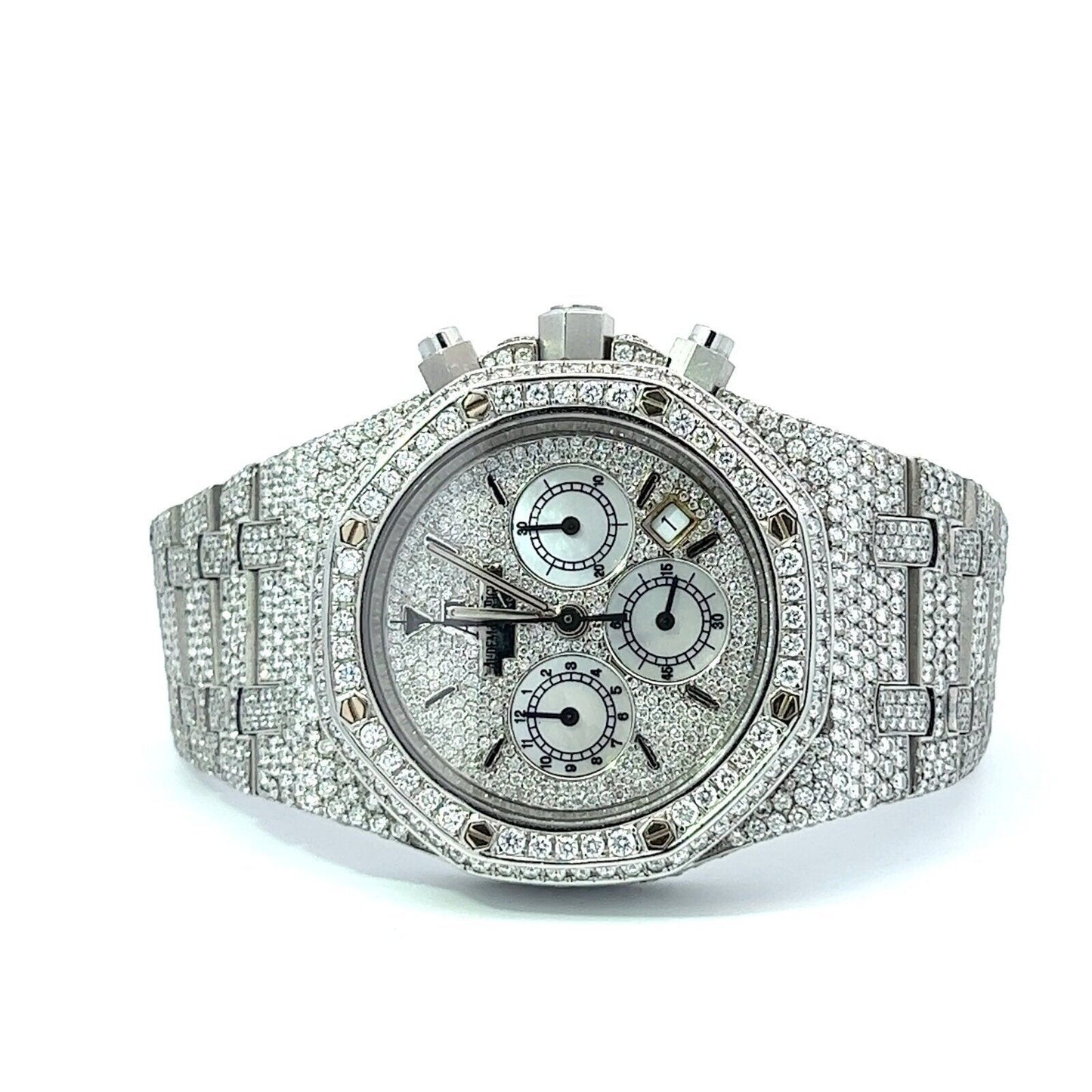 Mens Audemars Piguet Royal Oak Chrono Diamonds - FREE WORLD SHIP - JEWELRY STORE