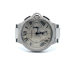 Mens Cartier Ballon Bleu 44mm XL Chrono Chronograph Automatic Diamonds