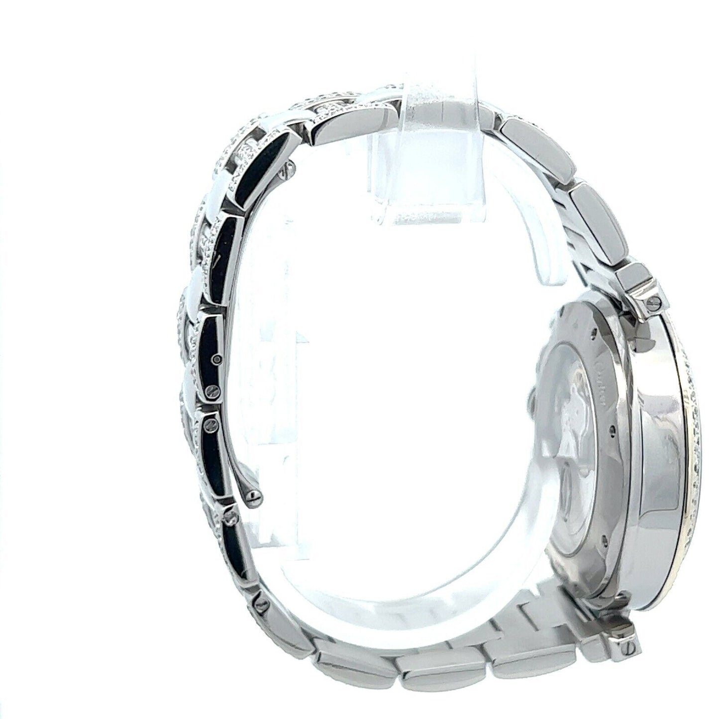 Mens Cartier Pasha Steel Chrono Chronograph Automatic Diamonds