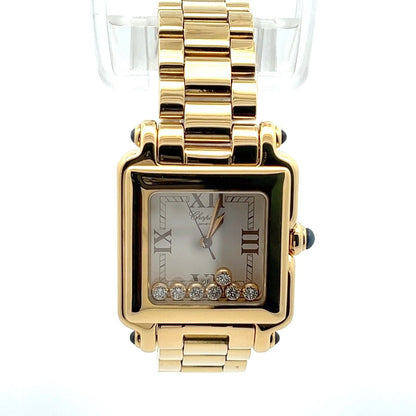 Womens Chopard Happy Sport 18k Gold Diamonds