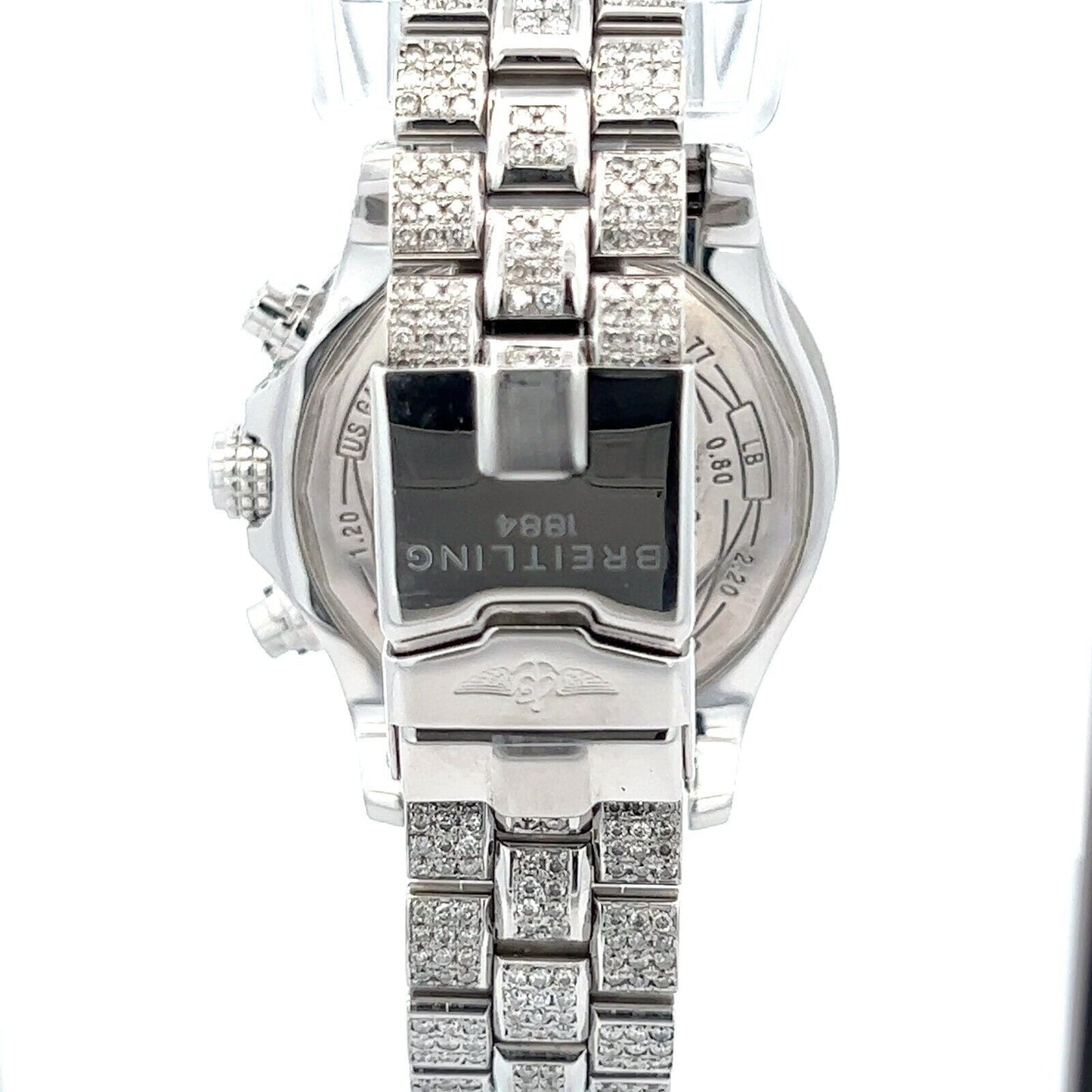 Mens Breitling Super Avenger Steel Automatic Chrono Chronograph Diamonds