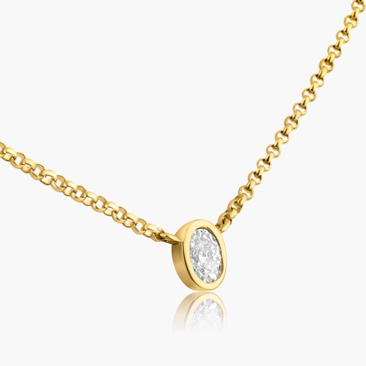 Gold Diamond Bezel Pendant - FREE WORLD-WIDE SHIPPING - WE ARE A JEWELRY STORE