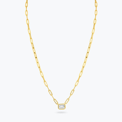 Gold Paper Clip Necklace Diamond - FREE WORLD-WIDE SHIPPING - JEWELRY STORE